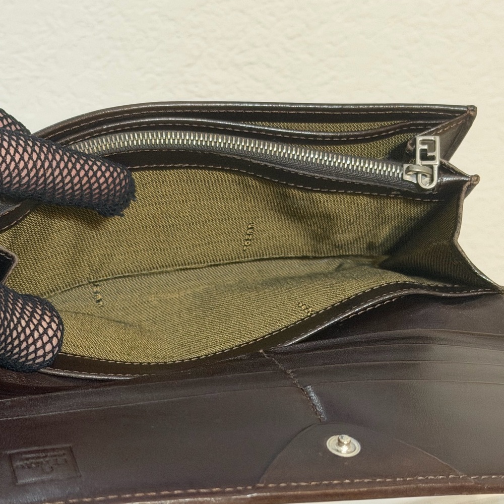 FENDI Zucca Canvas Leather Long Bifold Wallet - Picture 6 of 8